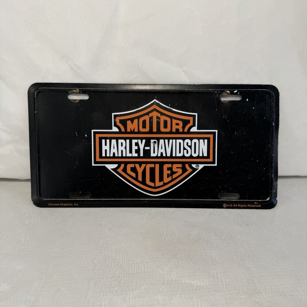 Harley Davidson Vintage Logo License Plate Aluminum Metal Licensed Car Tag